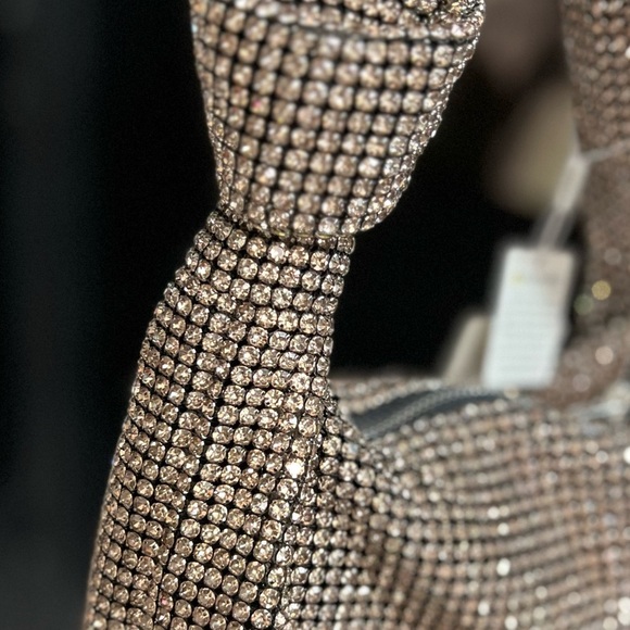 🔥URBAN EXPRESSIONS CHAMPAGNE/PINK RHINESTONE SPARKLY KNOTTED SHOULDER BAG🔥NWT - Picture 11 of 13